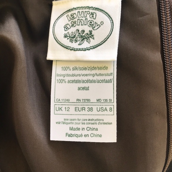 100% Silk Laura Ashley Dress Size 8 - Picture 5 of 5